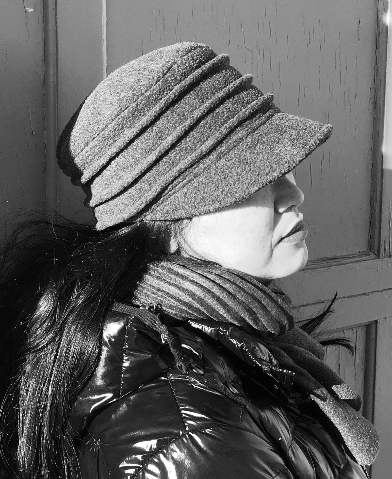 Casquette en polar | Foulard | Femme | Chapeaux | Genevieve Dostaler | Fabriqué au Canada