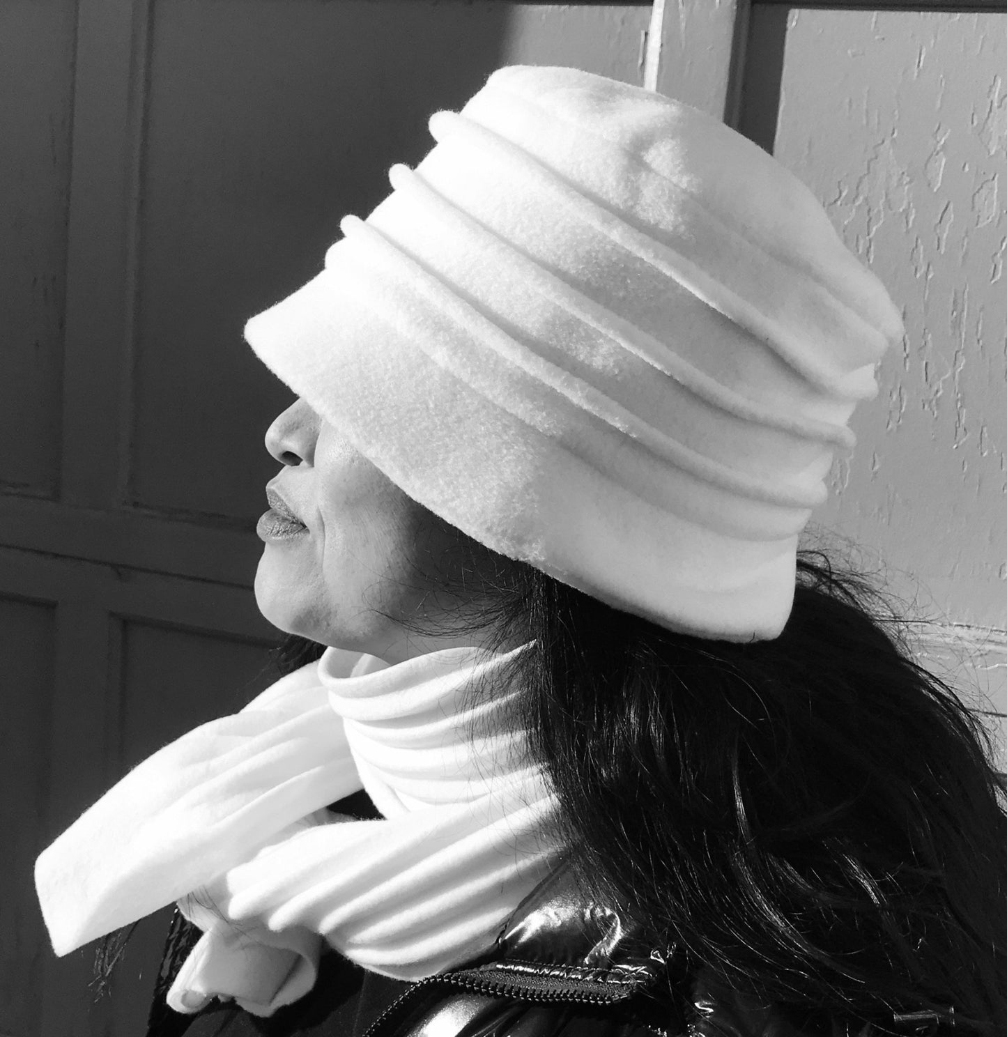 Chapeau en polar | 3 plis | Foulard | Femme | Chapeaux | Genevieve Dostaler | Fabriqué au Canada