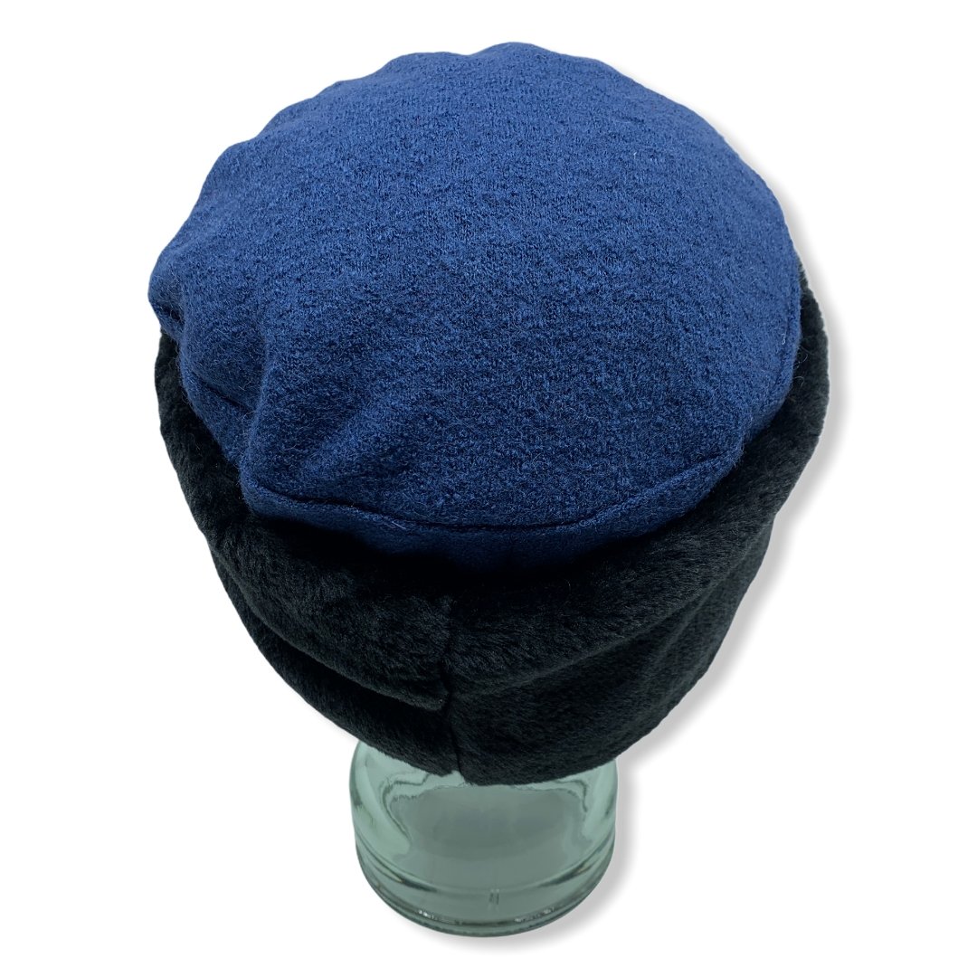 Toque russe bleu | Fausse Fourrure | laine Bouillie | Chapeaux | Fabriqué au Canada | Montreal | Genevieve Dostaler