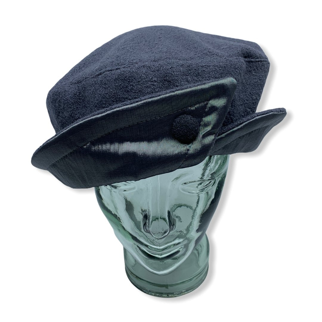 Beret gris avec taffeta | Femme | Fabriqué au Canada | Montreal | Chapeaux | Genevieve Dostaler