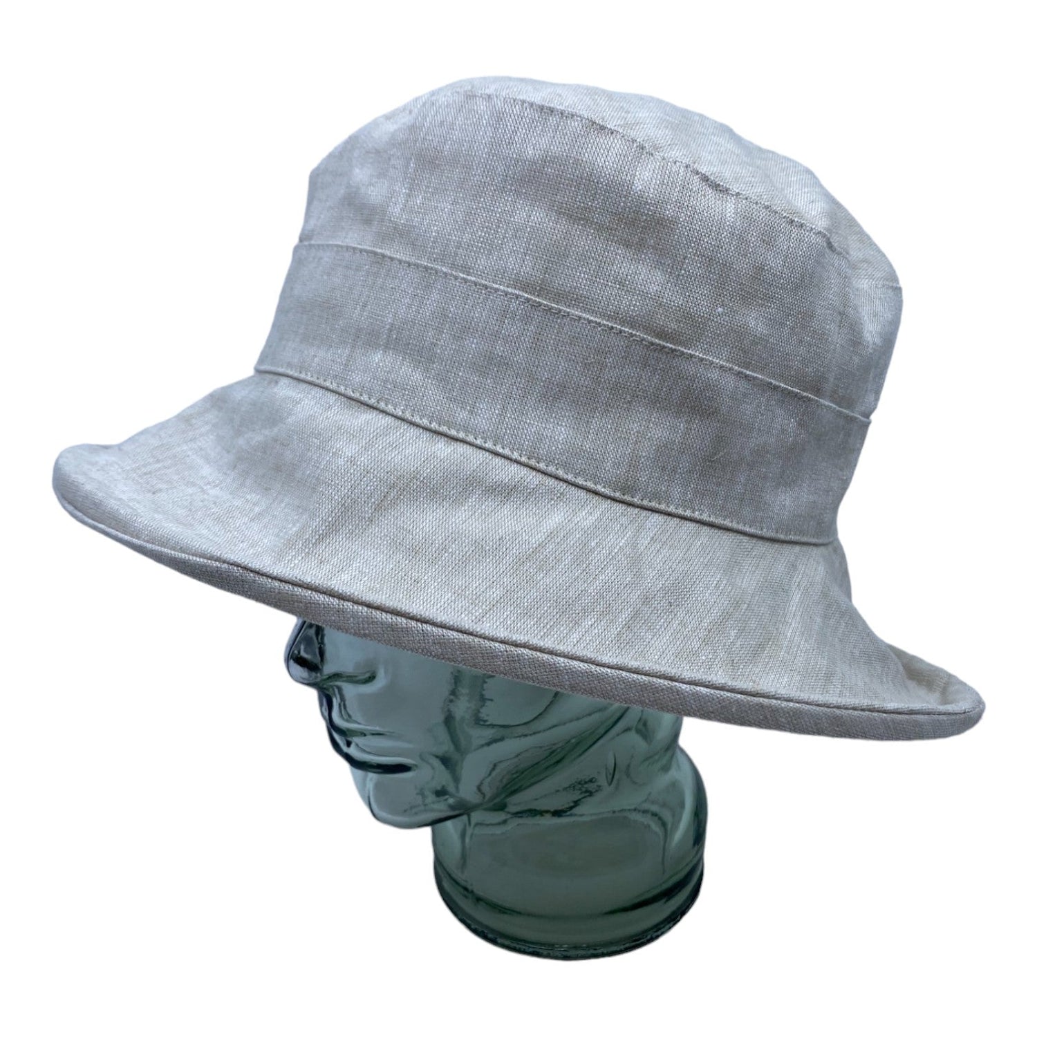 OPALE ( Pale beige ) | Wide-brimmed linen hat - Geneviève Dostaler