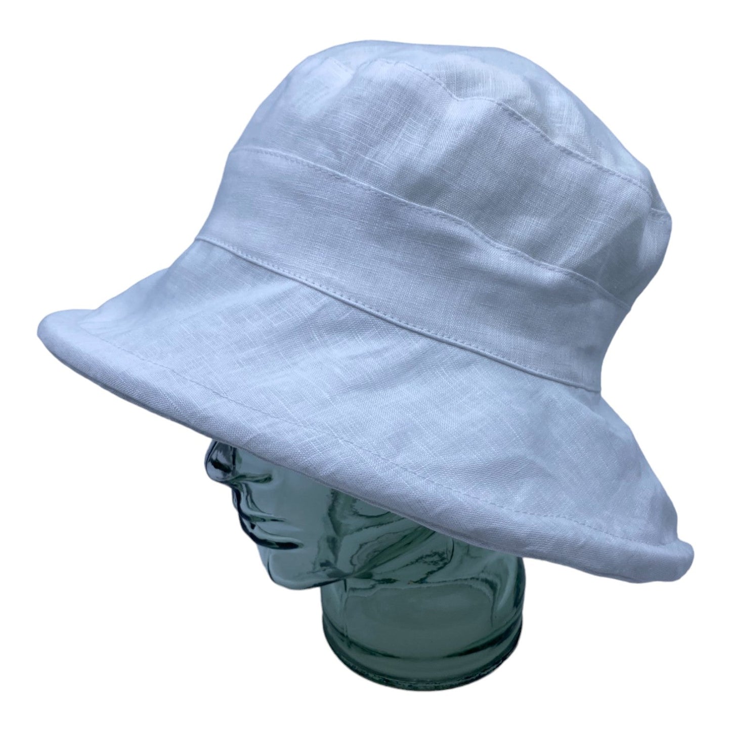 OPALE ( white ) | Wide-brimmed linen hat - Geneviève Dostaler