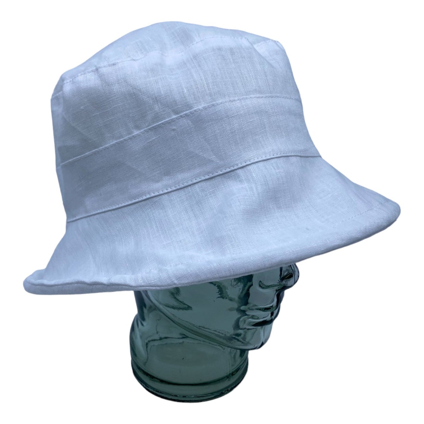 OPALE ( white ) | Wide-brimmed linen hat - Geneviève Dostaler