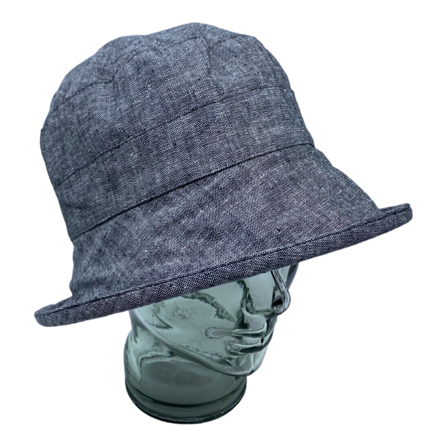 OPALE ( black ) | Wide-brimmed linen hat - Geneviève Dostaler