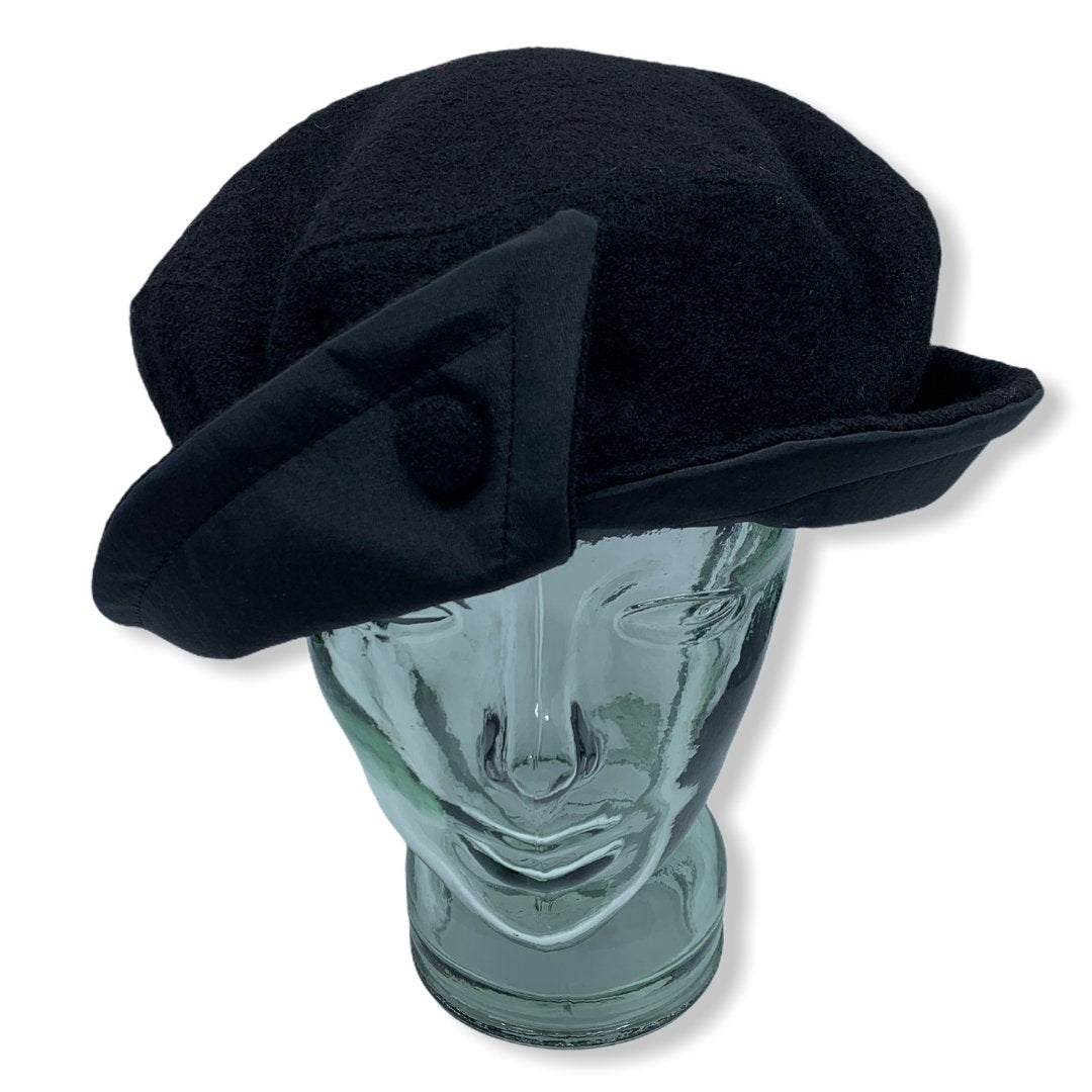 Black Beret with taffeta | Women's | Made in Canada | Montreal | Hats | Genevieve Dostaler