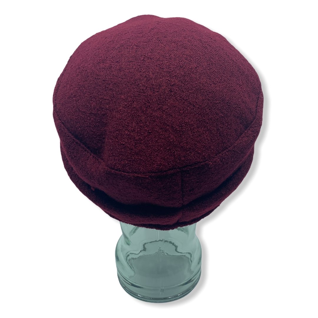 Burgundy Winter Cap | Boiled Wool | Made in Canada | Hats | Montreal | Genevieve Dostaler