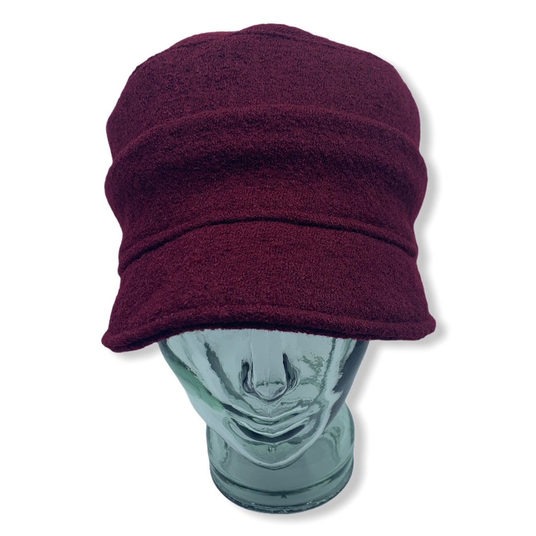 Burgundy Winter Cap | Boiled Wool | Made in Canada | Hats | Montreal | Genevieve Dostaler
