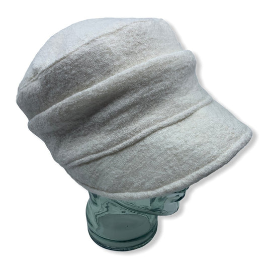 White Winter Cap | Boiled Wool | Made in Canada | Hats | Montreal | Genevieve Dostaler