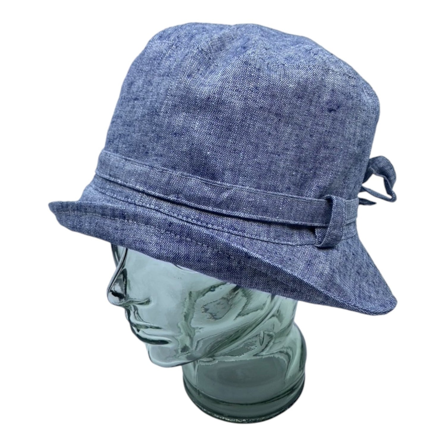 LORIE ( bleu ) | Chapeau cloche avec ganse - Geneviève Dostaler