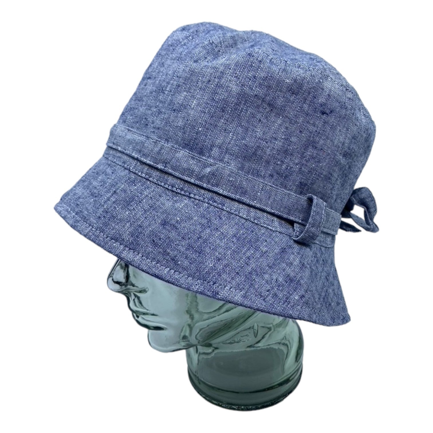 LORIE ( bleu ) | Chapeau cloche avec ganse - Geneviève Dostaler