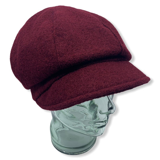Gavroche bourgogne|laine Bouillie|Fabriqué au Canada|Genevieve Dostaler|Chapeaux|Montreal